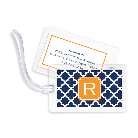 Navy Bristol Tile Luggage Tags